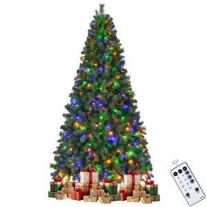 SUGIFT 7.5ft Pre-Lit Artificial Christmas Tree with 400 Multi-Color LED Lights and 1405 PVC Branch Tips - 1 of 4