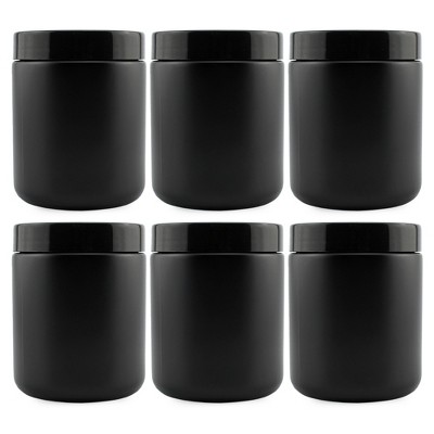 Cornucopia Brands- 16oz Glass Boston Round Bottles With Corks And Black Lids,  Black 3pk : Target