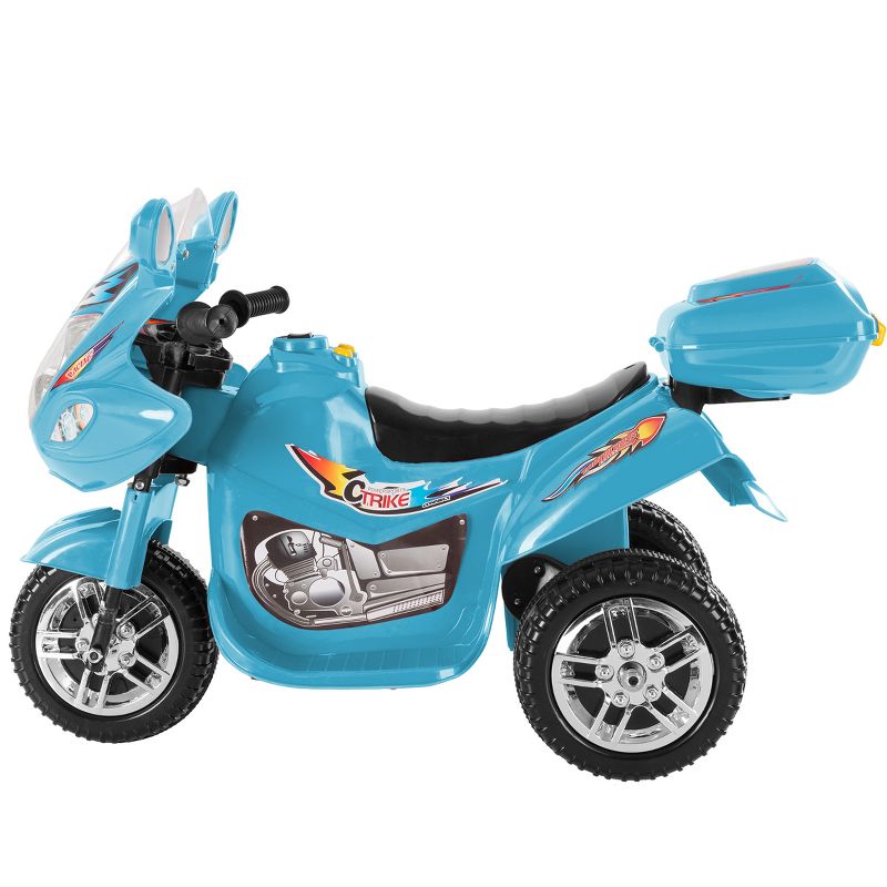 Toy Time Kids Motorcycle - 3-Wheel Electric Ride-On Car with Reverse, Sounds, Headlights - Blue, 5 of 12