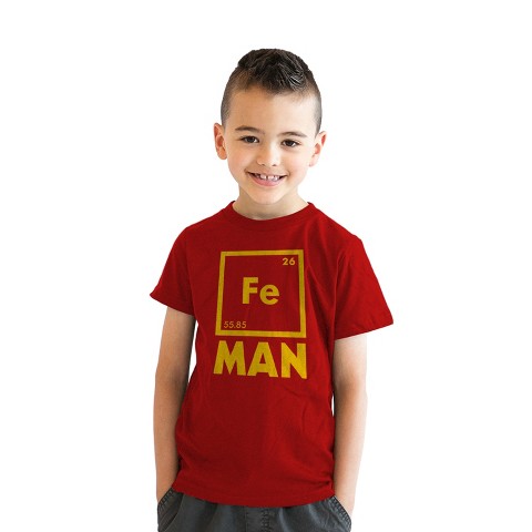 Crazy Dog T-Shirts, Inc. Youth Iron Science T shirt Cool Shirts Novelty Kids Funny T shirt Graphic Design - Crazy Dog Youth T Shirt With Movie Sayings Red L