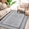Modern Geometric Bordered Area Rug Non Slip Non Shedding Rug Soft Low Pile Floor Carpet Washable Thin Rug, Contemporary Distressed Rug - 4 of 4
