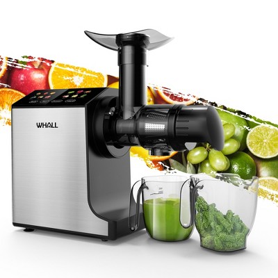 WHALL Cold Press Juicer Machine, Wide Feed Chute, High Juice Yield, Stainless Steel Masticating Juicer