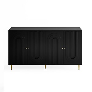 VYNXARIA Gray Lacquered Wooden Cabinet Sideboard Buffet Server Cabinet Storage Cabinet,for Living Room,Entryway,Hallway,Office,Kitchen and Dining Room - 1 of 4
