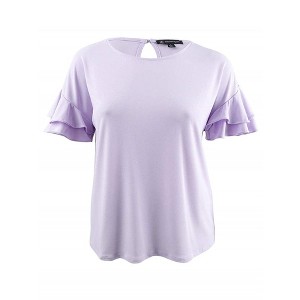 I.N.C International Concepts Womens Ruffle Sleeve Pullover Blouse, Purple, Large - 1 of 1
