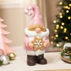 Northlight Christmas Gnome Holding Gingerbread Snowflake Cookie Decoration - 11.5" - Pink - 2 of 4