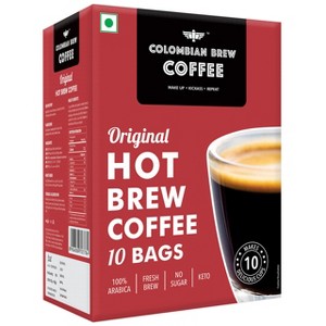Colombian Brew Coffee Arabica Original Hot Brew 10 Bags, 10 Cups - 1 of 3