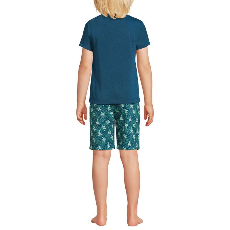 Lands' End Kids Short Sleeve Tee and Shorts Pajama Set, 2 of 4
