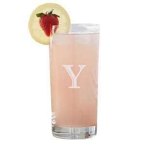Personalization Mall Classic Celebrations Etched Initial Tall 15oz Drinking Glass - 1 of 1