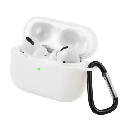 Insten Case Compatible with AirPods Pro - Protective Silicone Skin Cover with Keychain, White