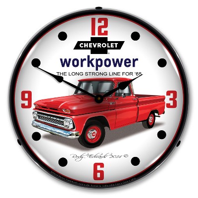 Collectable Sign & Clock | 1965 Chevrolet Truck LED Wall Clock Retro/Vintage, Lighted