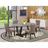 HomeStock 5-Piece Natural Oak Finish Solid Wood Top Dining table with 4 Chairs - 2 of 4