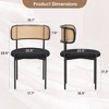 Kumasinova Modern Rattan Dining Chair Set of 2/4,Accent Kitchen Chairs with Metal Legs,Soft Cushioned Seat Dining Room Chairs,300lbs Capacity - 3 of 4