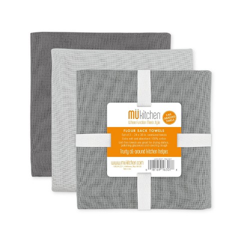 Kitchen Towels Dish 4Pk Gray/Polka Dot Flour Sack Room Essentials™ New 2 