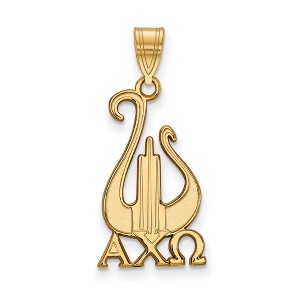 Black Bow Jewelry 14k Yellow Gold Plated Sterling Silver Alpha Chi Omega Greek Life Large Pendant - 1 of 3