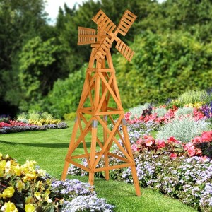 VINGLI Wood Wind Spinner, Cross-Braced Windmill for All Weather, Outdoor Wind Mill for Garden, Patio, Lawn Decoration - 1 of 4