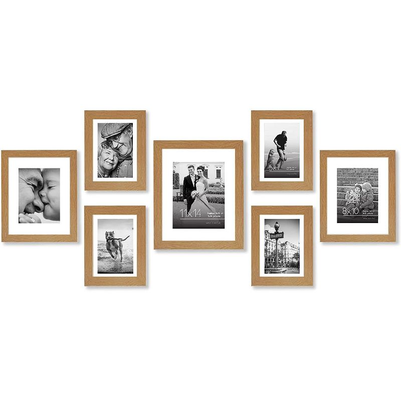 Americanflat Picture Frame Set of 7 Pieces with tempered shatter-resistant glass - Available in a variety of sizes and styles, 1 of 4