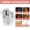 Garvee Alcohol Still Stainless Steel Alcohol Distiller Copper Tube Spirit Boiler with Build-In Thermometer for Brewing Whisky Wine Brandy - 3 of 4
