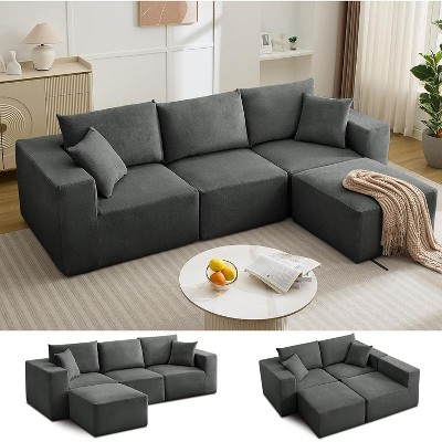 108”Modular Sectional Sofa, Sectional Modern Sleeper Sofa Couches with L-Shape Chaise, Cloud Sectional Couch with Deep Seat, Upholstered Couches