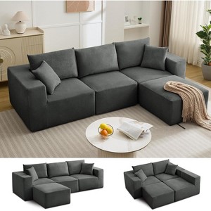 108”Modular Sectional Sofa, Sectional Modern Sleeper Sofa Couches with L-Shape Chaise, Cloud Sectional Couch with Deep Seat, Upholstered Couches - 1 of 4