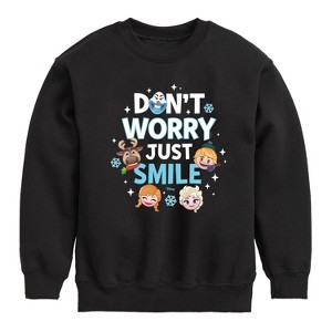 Boys' - Disney - Don't Worry Be Emojis Graphic Long Sleeve Fleece Sweatshirt - 1 of 4
