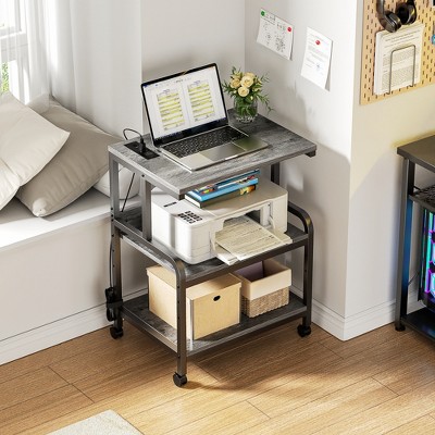 Aheaplus 30.3"Printer Stand with Charging Station,Wheels ,Moveable Printer Table with Storage