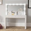 Adelaide Lighted Makeup Vanity White - Boahaus: 3 Drawers, 14 LED Bulbs, Bedroom Bathroom Decor - 2 of 4