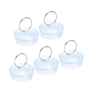 Unique Bargains Rubber Durable Hanging Ring Bathtub Kitchen Drain Stopper 5 Pcs - 1 of 4