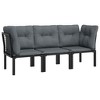 vidaXL 3 Piece Patio Lounge Set Black and Gray Poly Rattan - 3 of 4