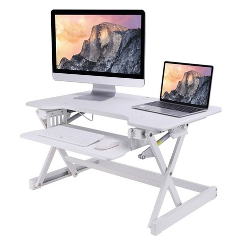Ergonomic Height Adjustable Sit To Stand Desk Computer Riser 