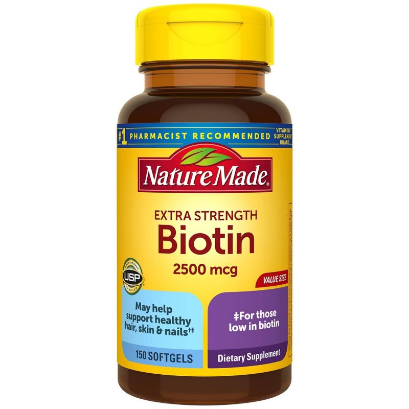 Nature Made Biotin 2500 mcg Softgels - 150ct, 1 of 9