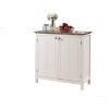 Kings Brand Furniture Janer Marble Finish Top Kitchen Island Storage Cabinet, White - 3 of 4