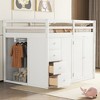 Full Size Wood Loft Bed with Built-in Wardrobes, Cabinets and Drawers - 3 of 4