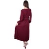 Anna-Kaci Women's Long Sleeve V-Neck Maxi Dress with Pleated Skirt and Waist Tie - 2 of 4