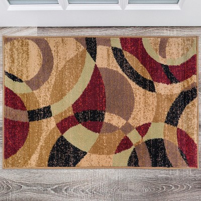 Reversible Multi-Color Geometric 5' x 7' Synthetic Area Rug