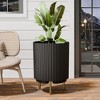SEVOBAL 2 Piece Planters, Flower Pot with Stand, Mid-Century Modern Home Decor for Balcony Garden - 2 of 4