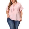 Agnes Orinda Women's Plus Size Lace Hollow Out Tassel Ruffle Boho Blouses - 2 of 4