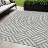 Gray And Ivory Geometric Washable Indoor Outdoor Area Rug - 2 of 4