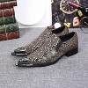 Santimon Mens Loafers Pointed Toe Sparkling Leather Fashion Casual Metal Tip Western Dress Shoes Bronze - 2 of 4