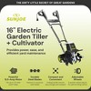 Sun Joe Electric Garden Tiller and Cultivator, Steel Tines, 13.5 Amp, 16 Inch, Black - Heavy Duty Gardening Machine and Equipment for Lawn, Yard, and - 2 of 4