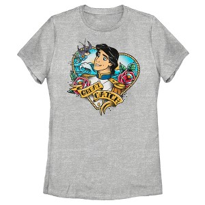 Women's The Little Mermaid Prince Eric Great Catch Tattoo T-Shirt - 1 of 4