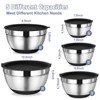Itopfox Stainless Steel Mixing Bowls Set with Airtight Lids, 3 Grater Attachments & Non-Slip Bottoms, Nesting Bowls for Baking, Cooking & Serving - 4 of 4