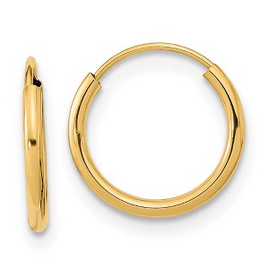 Black Bow Jewelry 12mm Children's Endless Hoop Earrings in 14k Yellow Gold - 1 of 4