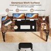 Tangkula 2 PCS 63" Computer Desk Modern Industrial Office Desk w/ Metal Frame & Large Executive Desk - 4 of 4