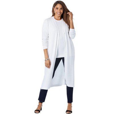 Jessica London Women's Plus Size Fine Gauge Duster Cardigan