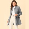 INSPIRE CHIC Women's Winter Stand Collar Single Breasted Mid-thigh Long Overcoat - 2 of 4