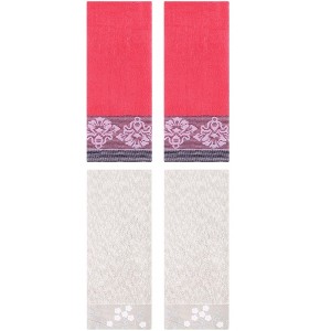 REGALWOVEN 4 Pcs Floral Pattern Soft Absorbent Decorative Hand Towel for Bathroom - 1 of 4