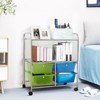Tangkula 4-Drawer Rolling Storage Cart Metal Rack Organizer Shelf with Wheels - 3 of 4