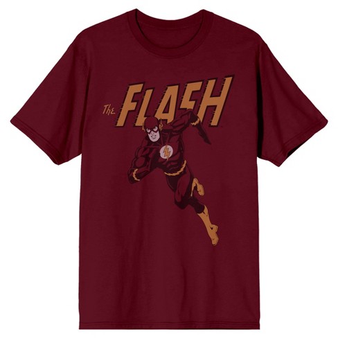 Dc Comic Book Men's Flash Classic Logo Cardinal Red Graphic T