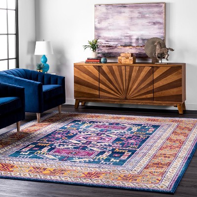 Bosphorus 38'' Navy Synthetic Handmade Rectangular Area Rug