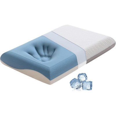 PDTEND Memory Foam Pillows for Sleeping, Orthopedic Cervical Neck Pillow with Two-Sided Reversible Cover